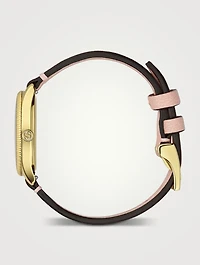 G-Timeless Slim Leather Strap Watch