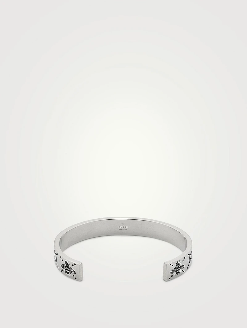 Sterling Silver Bee And Double G Motif Bracelet