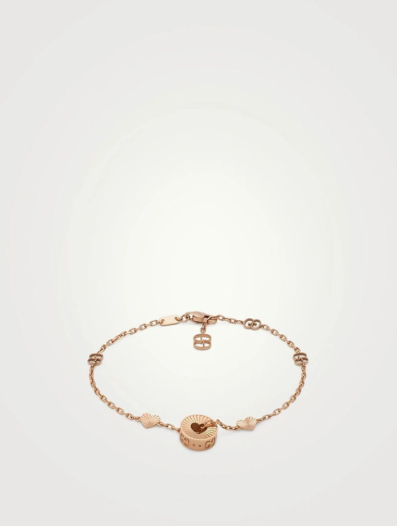 18K Rose Gold Charm And Star Bracelet