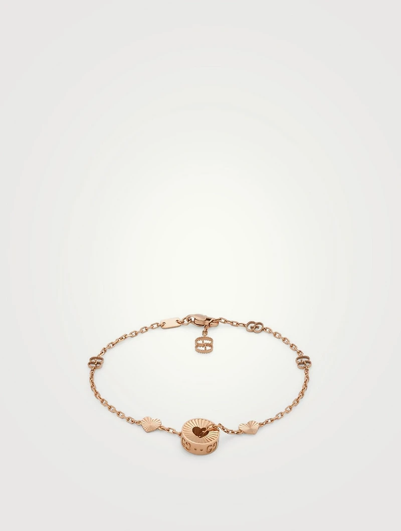18K Rose Gold Charm And Star Bracelet