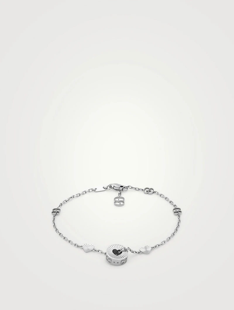 18K White Gold Charm And Star Bracelet