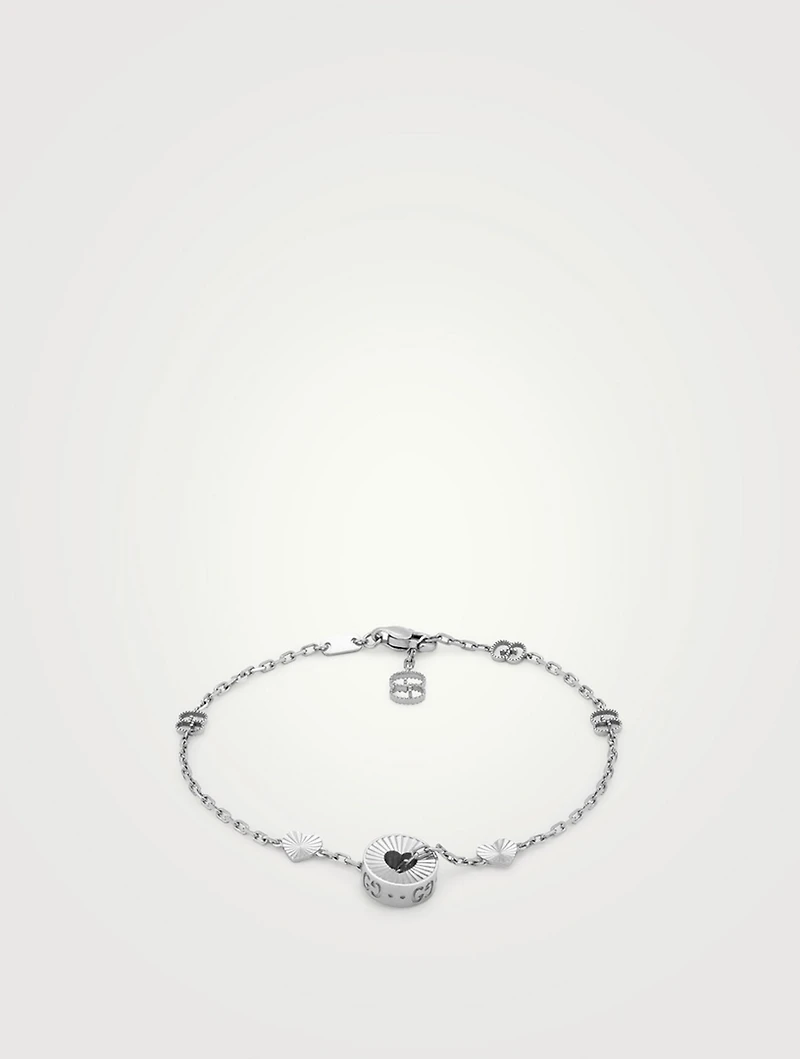 18K White Gold Charm And Star Bracelet