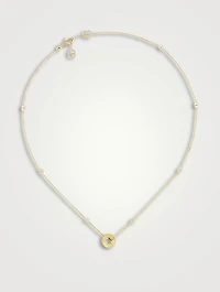 18K Gold Round Pendant And Star Necklace