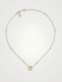 18K Gold Round Pendant And Star Necklace