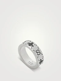 Sterling Silver Bee And Double G Motif Ring