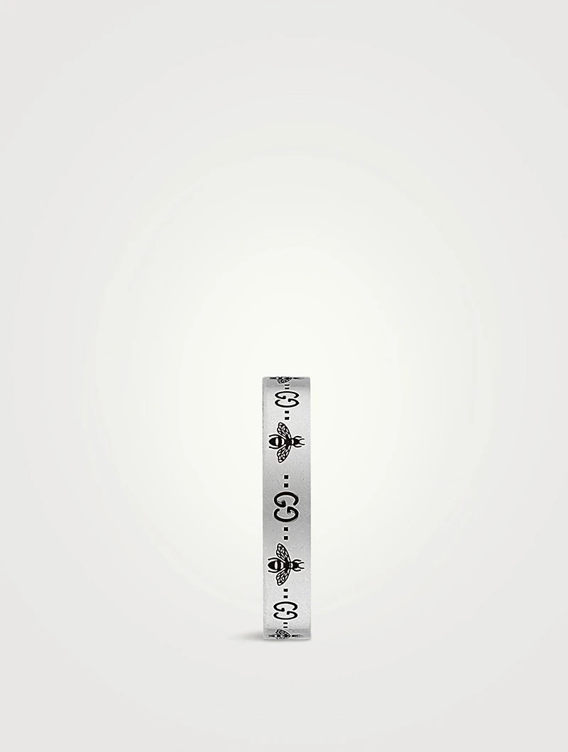 Sterling Silver Bee And Double G Motif Ring