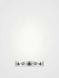 Sterling Silver Bee And Double G Motif Ring