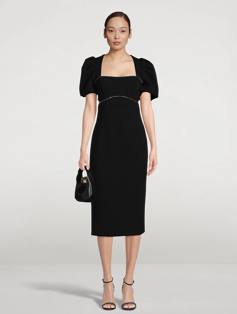 Victoria Puff-Sleeve Midi Dress