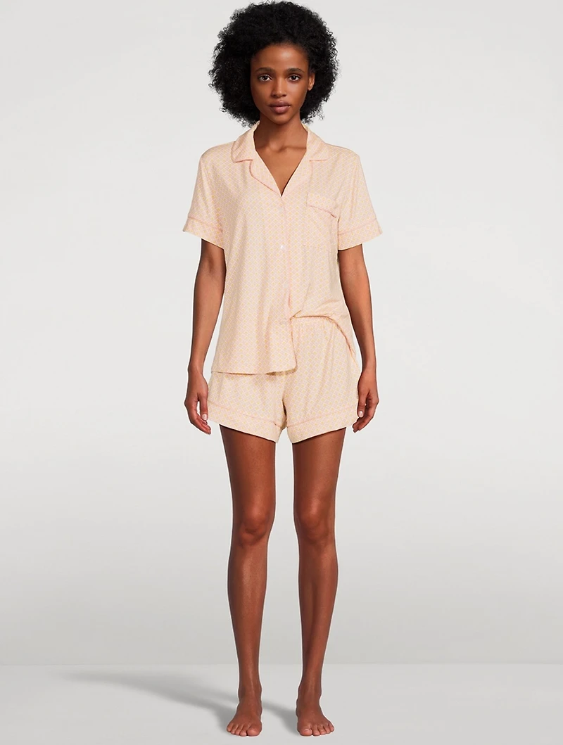 Gisele Relaxed Short Pajama Set Geometric Print