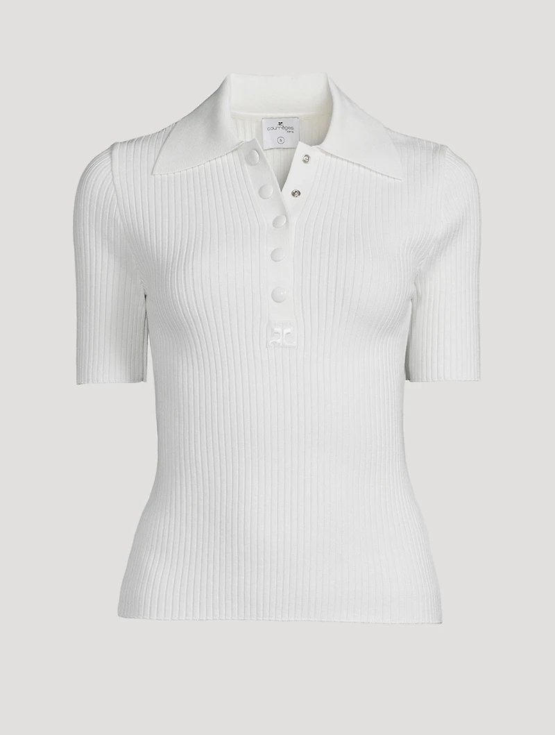 Ribbed Polo Sweater