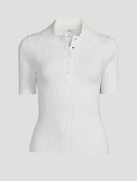 Ribbed Polo Sweater