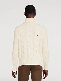 Wool-Blend Cable Knit Sweater