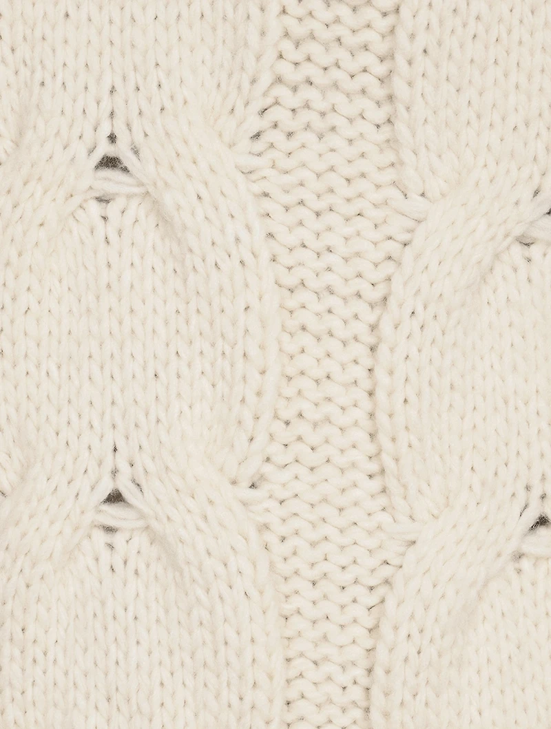 Wool-Blend Cable Knit Sweater