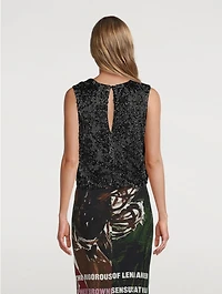 Jewel Embellished Mesh Top