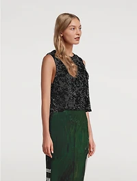 Jewel Embellished Mesh Top