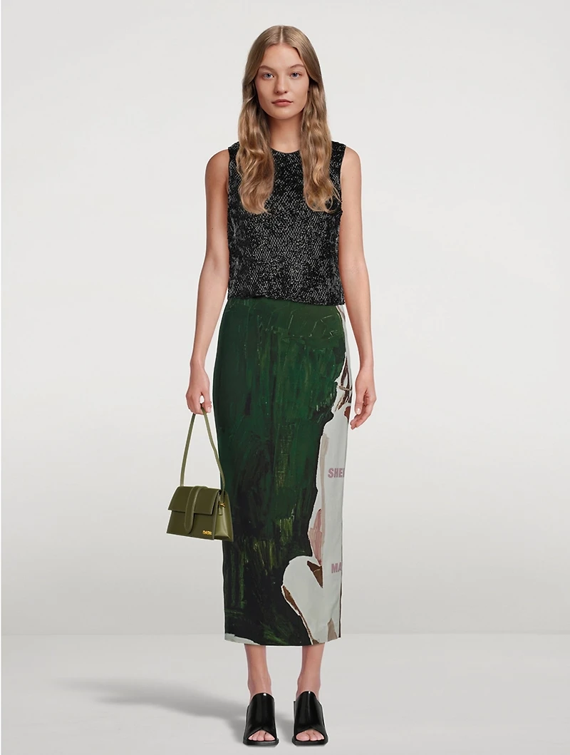 Jewel Embellished Mesh Top