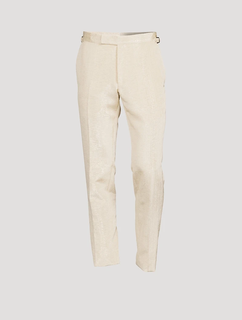 Metallic Slim-Fit Pants