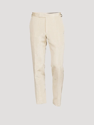 Metallic Slim-Fit Pants