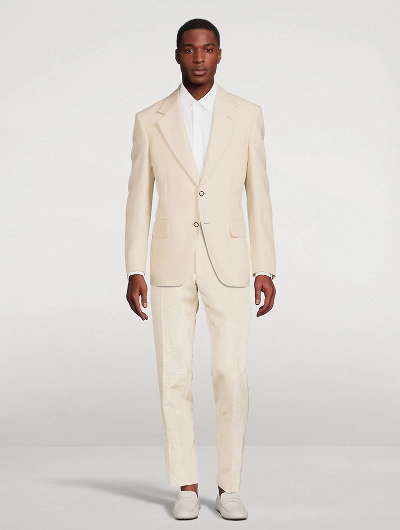 Metallic Slim-Fit Pants