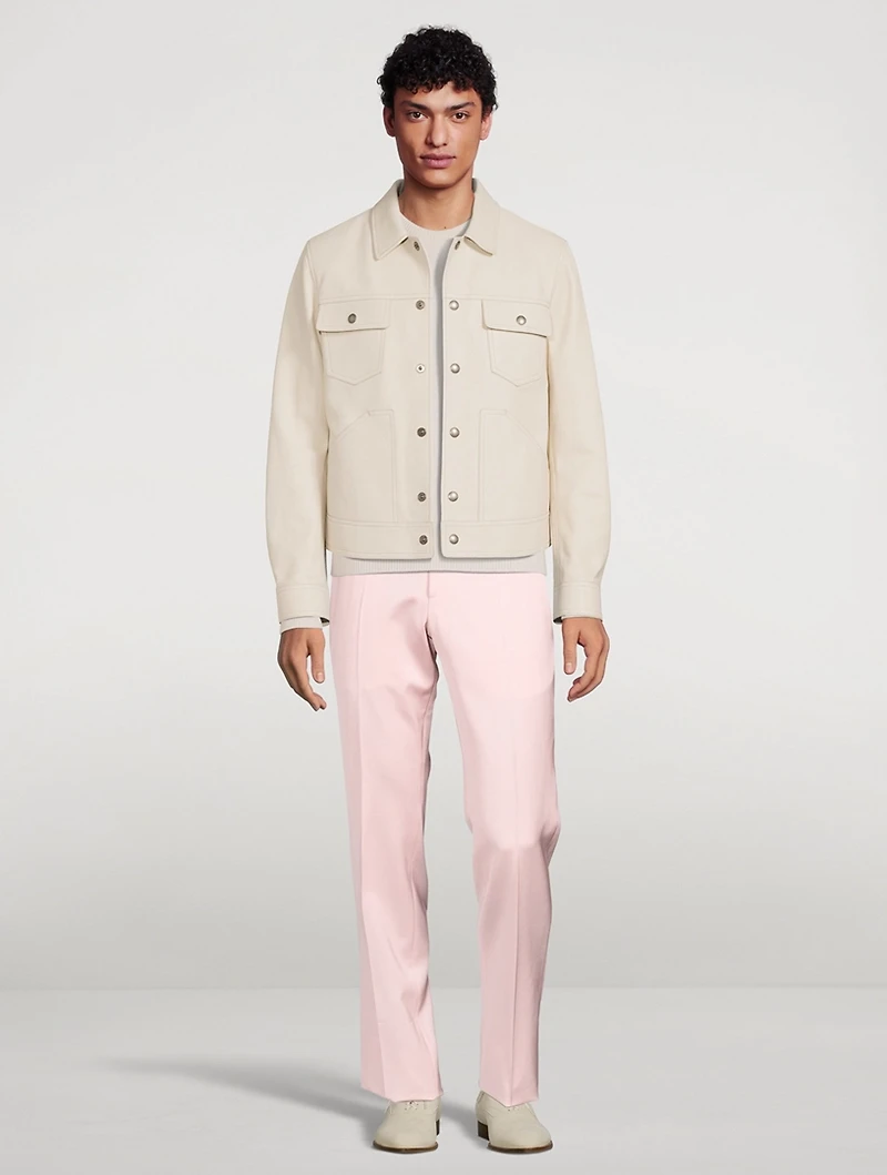 Wool-Blend Slim-Fit Pants