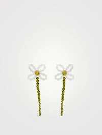 Beaded Crystal Flower Earrings