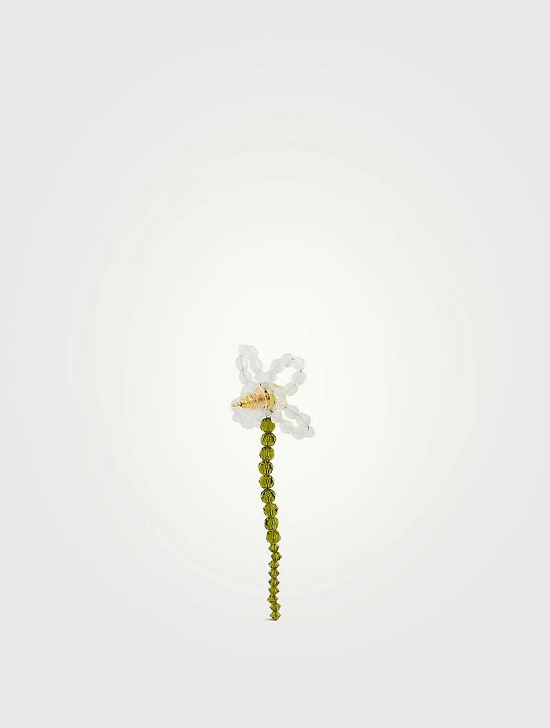 Beaded Crystal Flower Earrings