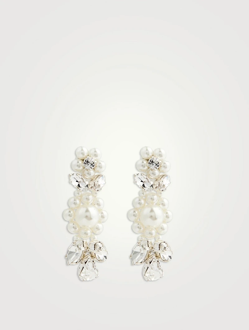Daisy Leaf Cluster Drop Earrings