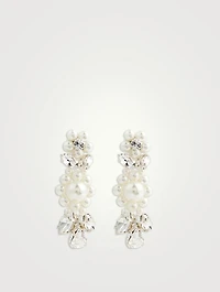 Daisy Leaf Cluster Drop Earrings