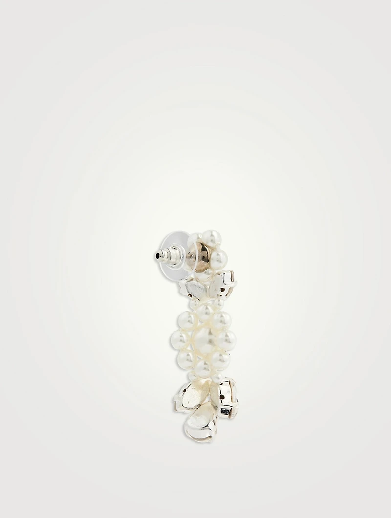 Daisy Leaf Cluster Drop Earrings