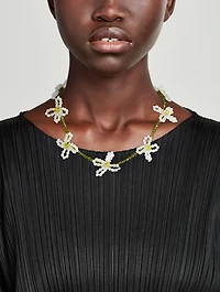 Beaded Crystal Flower Necklace