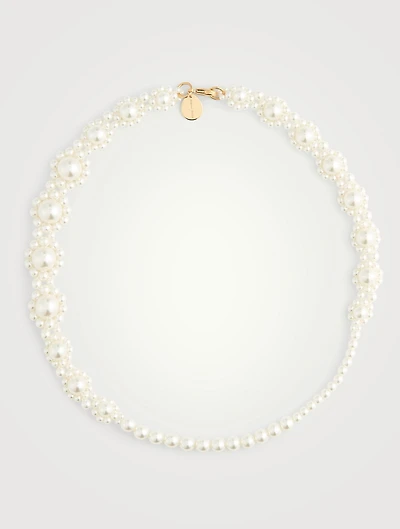 Daisy Faux Pearl Necklace