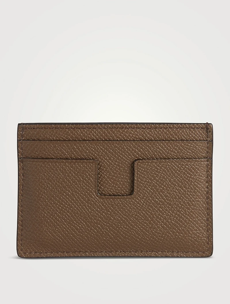 T Line Leather Card Case