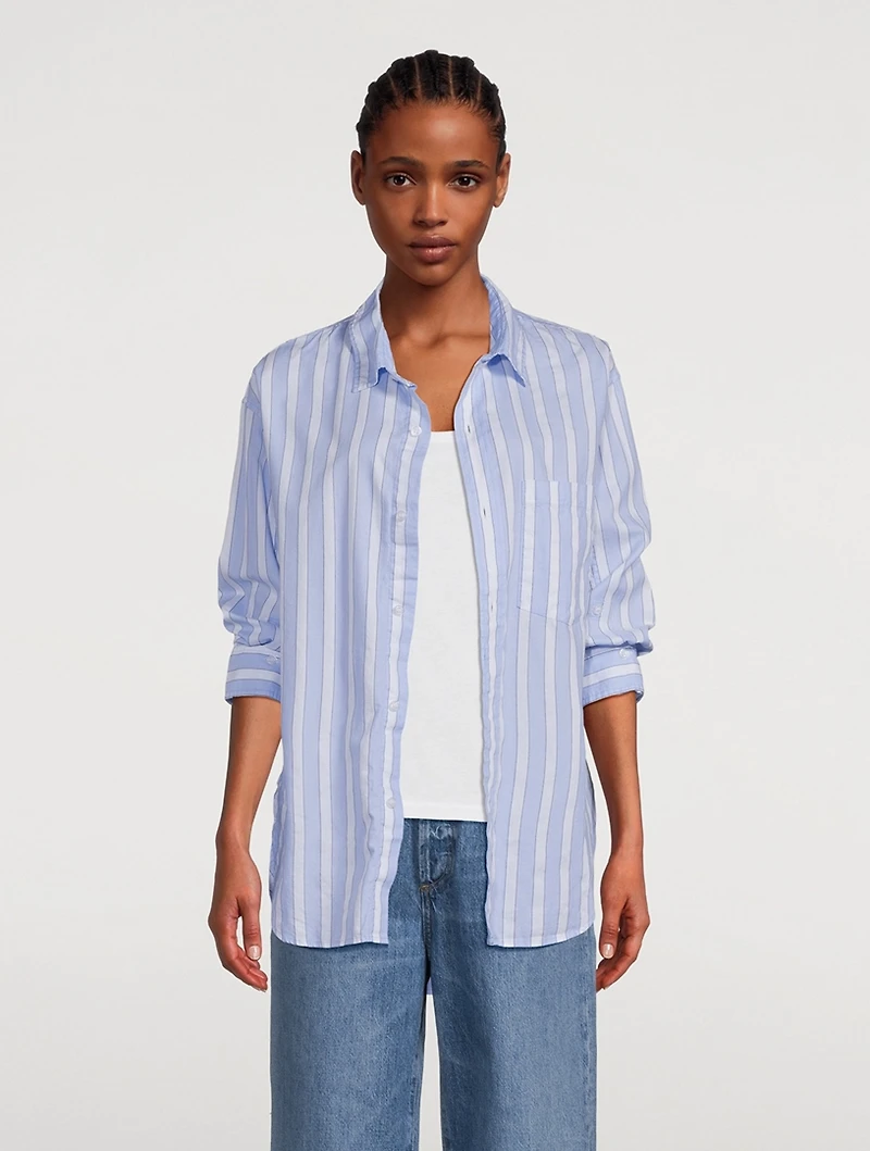 Kayla Cotton Shirt Stripe Print