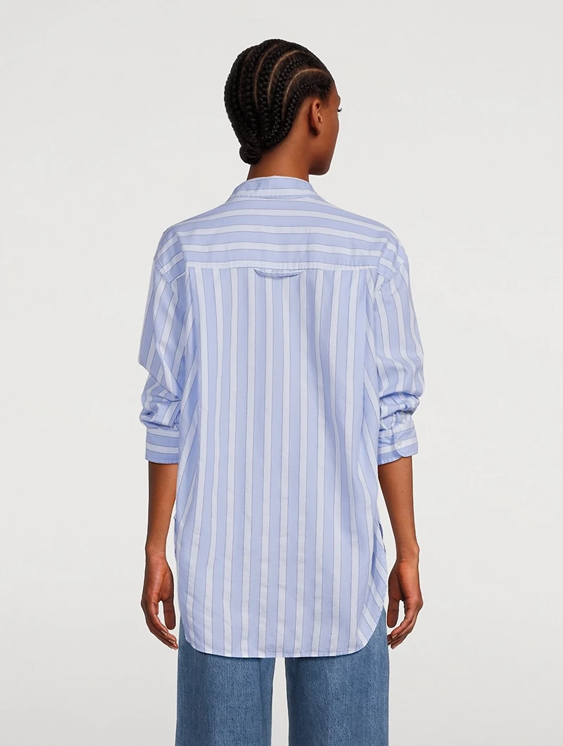 Kayla Cotton Shirt Stripe Print