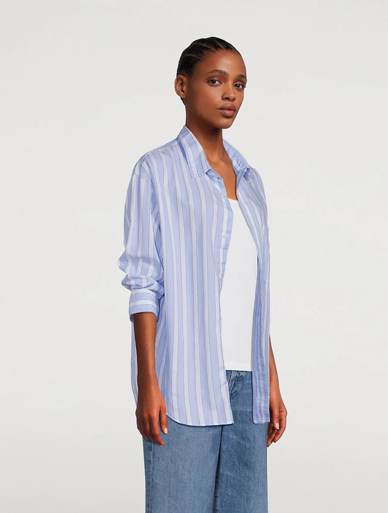 Kayla Cotton Shirt Stripe Print