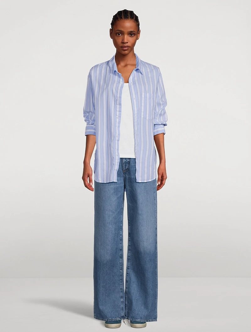Kayla Cotton Shirt Stripe Print