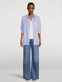 Kayla Cotton Shirt Stripe Print