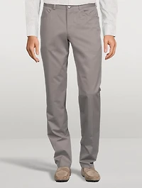 Sage Cotton And Cashmere Stretch Pants