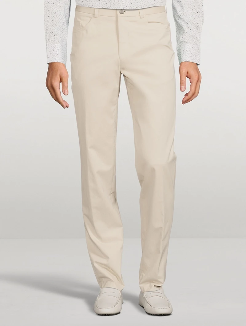 Sage Stretch Cotton And Cashmere Pants