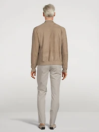 Suede Packable Bomber Jacket