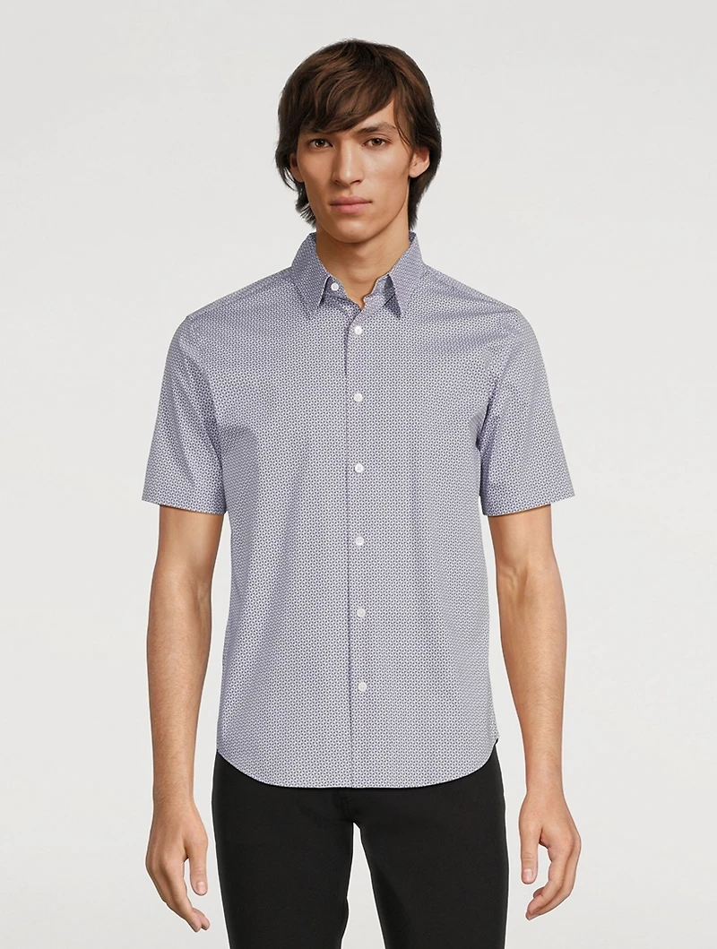 Irving Cotton Stretch Short-Sleeve Shirt