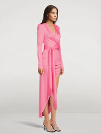 Satin Wrap Dress