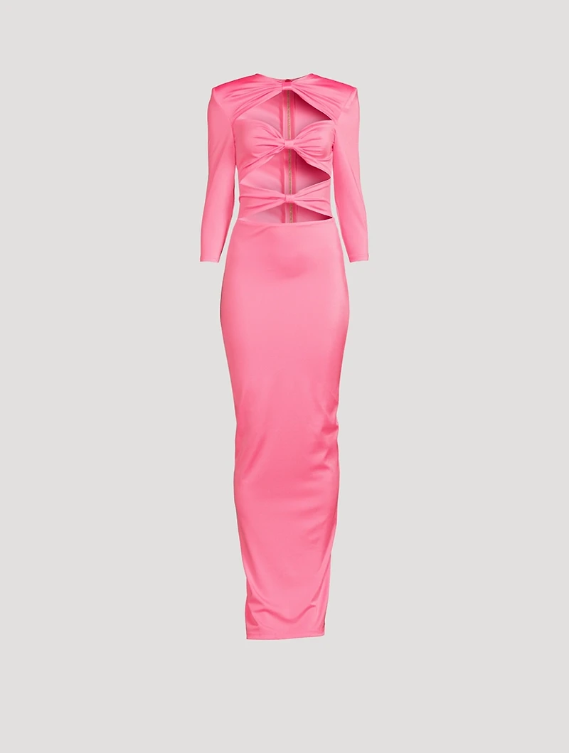 Daphne Cut-Out Satin Maxi Dress