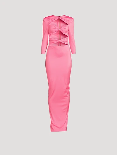 Daphne Cut-Out Satin Maxi Dress