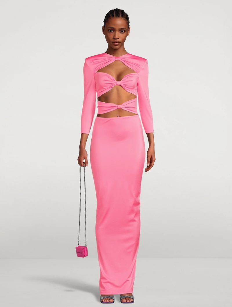 Daphne Cut-Out Satin Maxi Dress