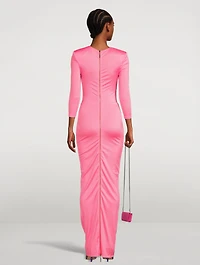 Daphne Cut-Out Satin Maxi Dress
