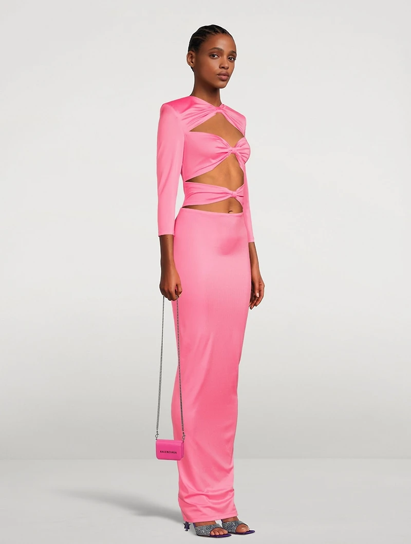 Daphne Cut-Out Satin Maxi Dress