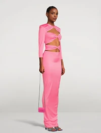 Daphne Cut-Out Satin Maxi Dress