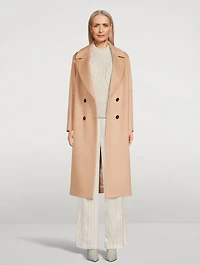 Recycled Wool And Cashmere Double-Breasted Long Coat