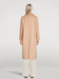 Recycled Wool And Cashmere Double-Breasted Long Coat